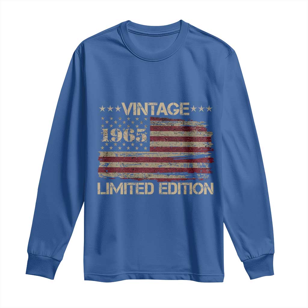Vintage 1965 Birthday Long Sleeve Shirt Limited Edition Retro American Flag