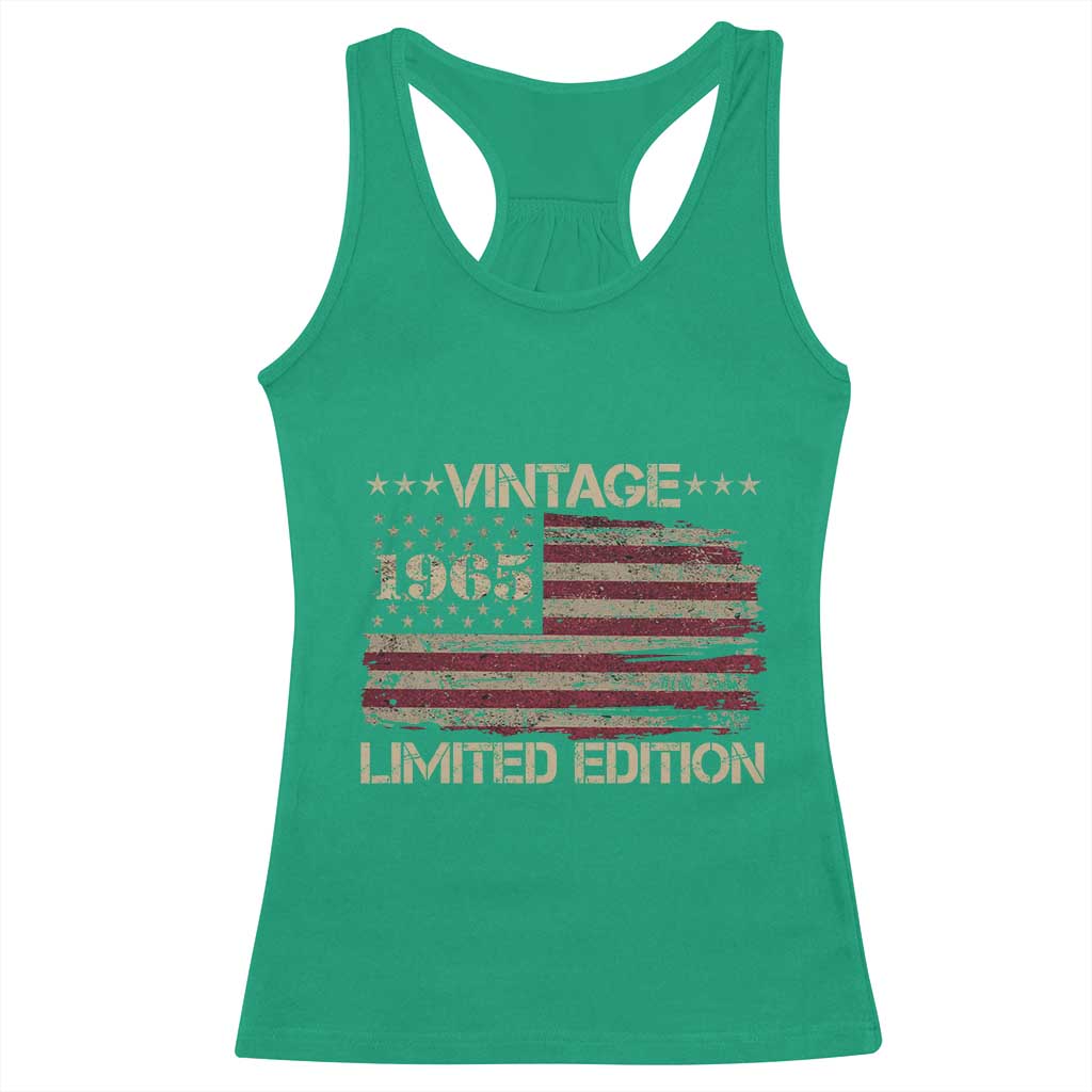 Vintage 1965 Birthday Racerback Tank Top Limited Edition Retro American Flag