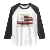 Vintage 1965 Birthday Raglan Shirt Limited Edition Retro American Flag