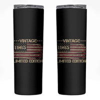 Vintage 1965 Birthday Skinny Tumbler Limited Edition Retro American Flag