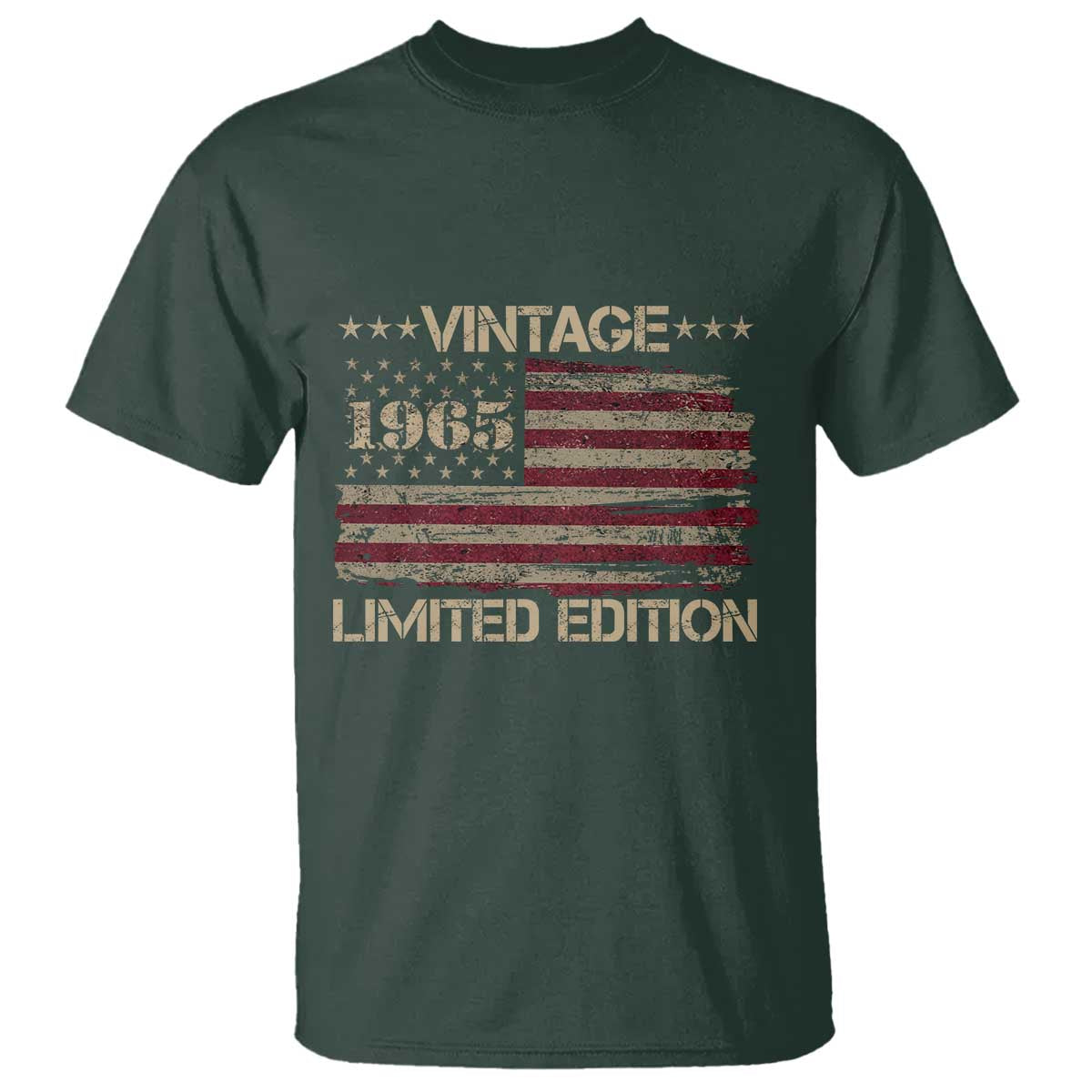 Vintage 1965 Birthday T Shirt Limited Edition Retro American Flag