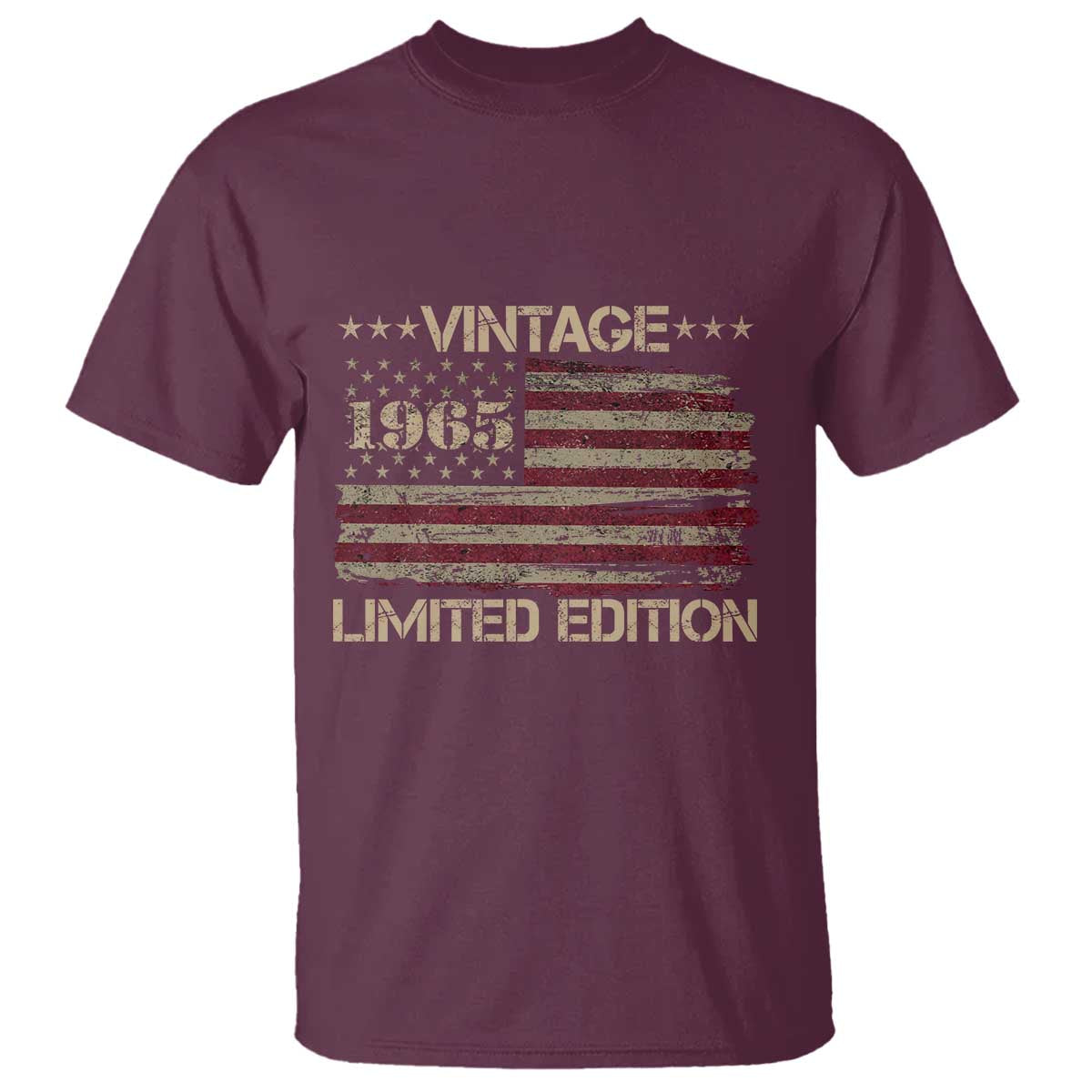 Vintage 1965 Birthday T Shirt Limited Edition Retro American Flag