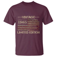 Vintage 1965 Birthday T Shirt Limited Edition Retro American Flag