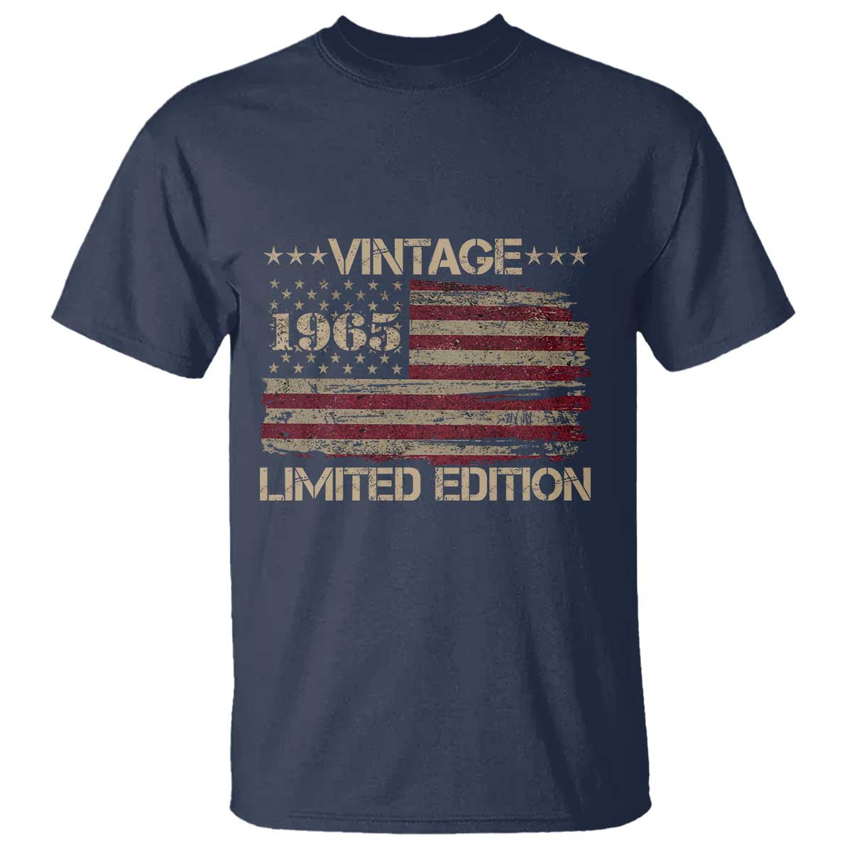 Vintage 1965 Birthday T Shirt Limited Edition Retro American Flag