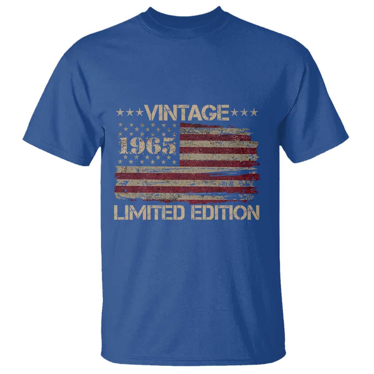 Vintage 1965 Birthday T Shirt Limited Edition Retro American Flag