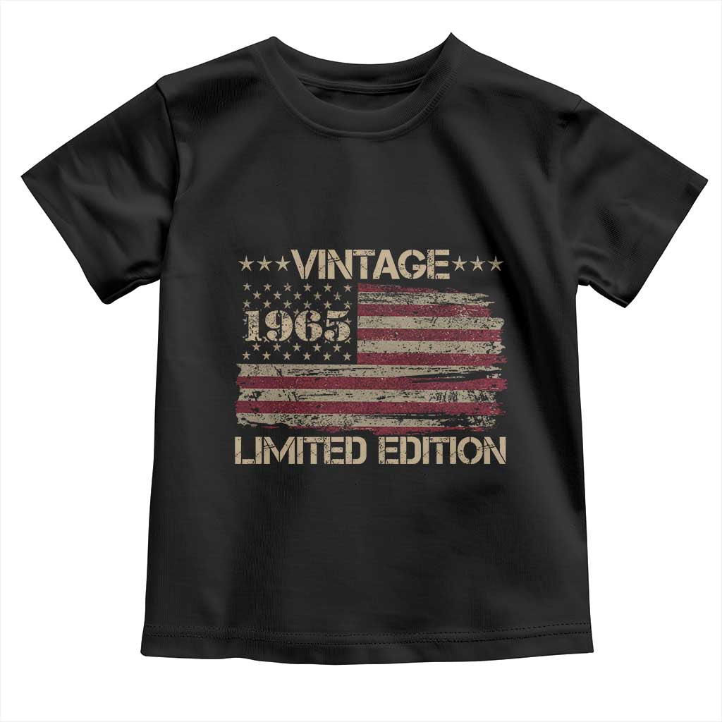 Vintage 1965 Birthday Toddler T Shirt Limited Edition Retro American Flag
