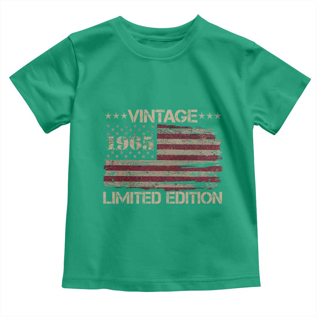 Vintage 1965 Birthday Toddler T Shirt Limited Edition Retro American Flag