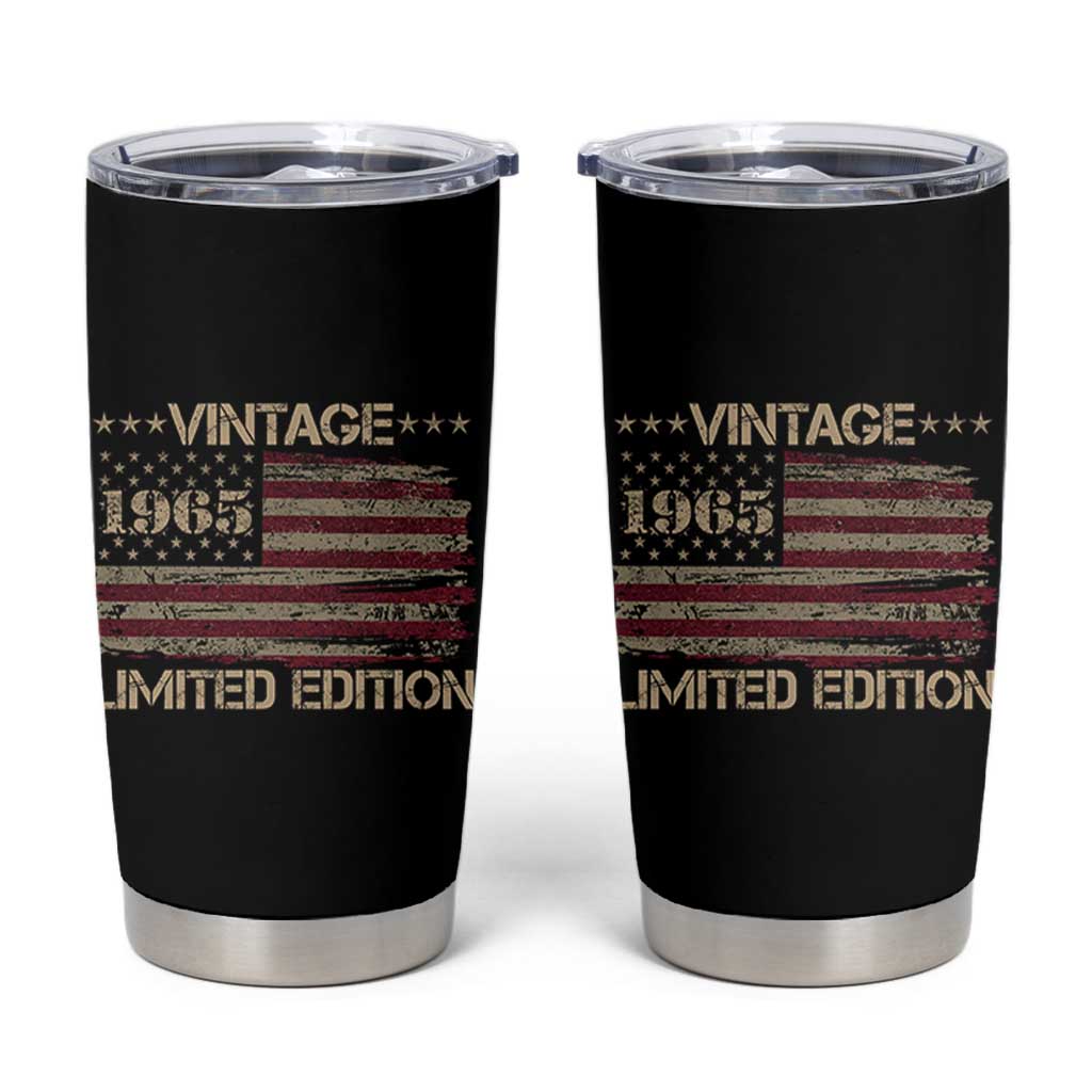 Vintage 1965 Birthday Tumbler Cup Limited Edition Retro American Flag