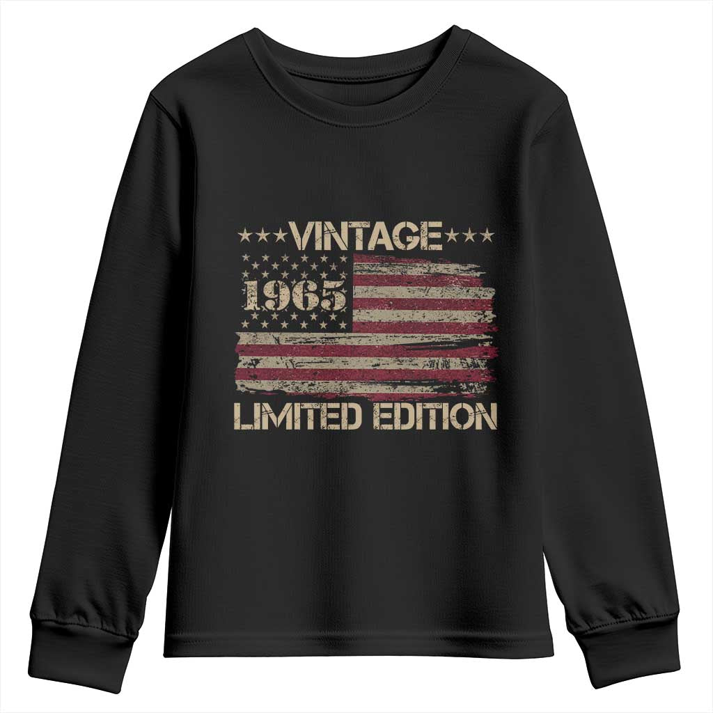 Vintage 1965 Birthday Youth Sweatshirt Limited Edition Retro American Flag