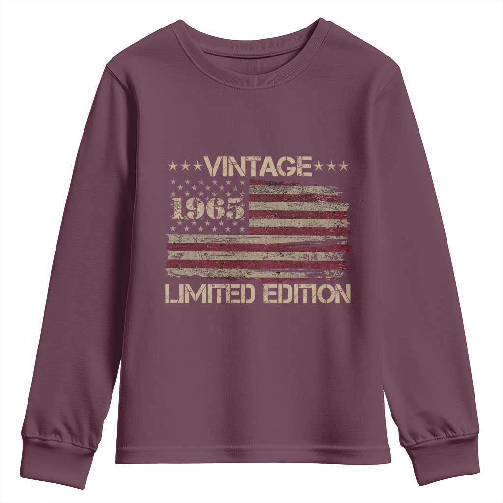 Vintage 1965 Birthday Youth Sweatshirt Limited Edition Retro American Flag