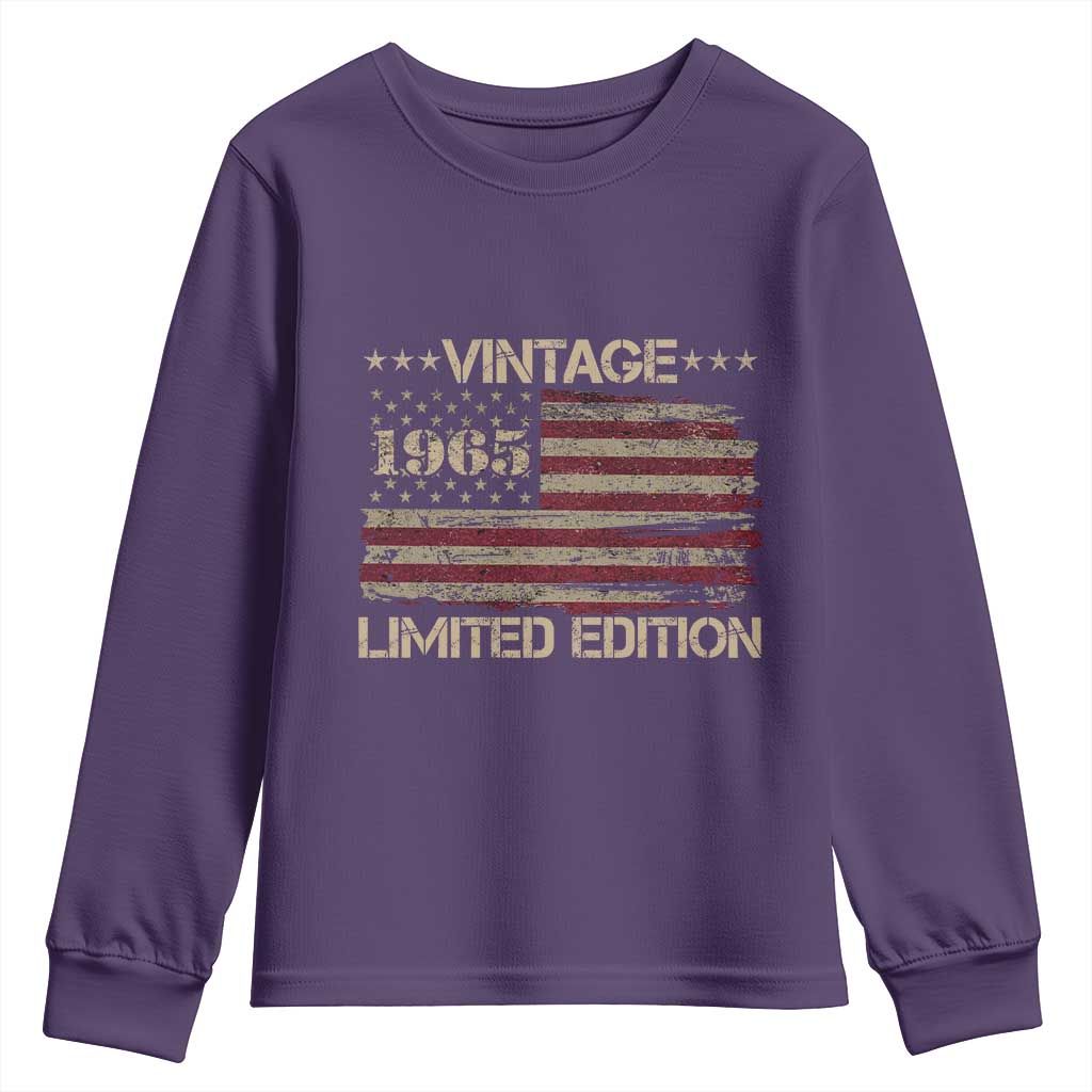 Vintage 1965 Birthday Youth Sweatshirt Limited Edition Retro American Flag