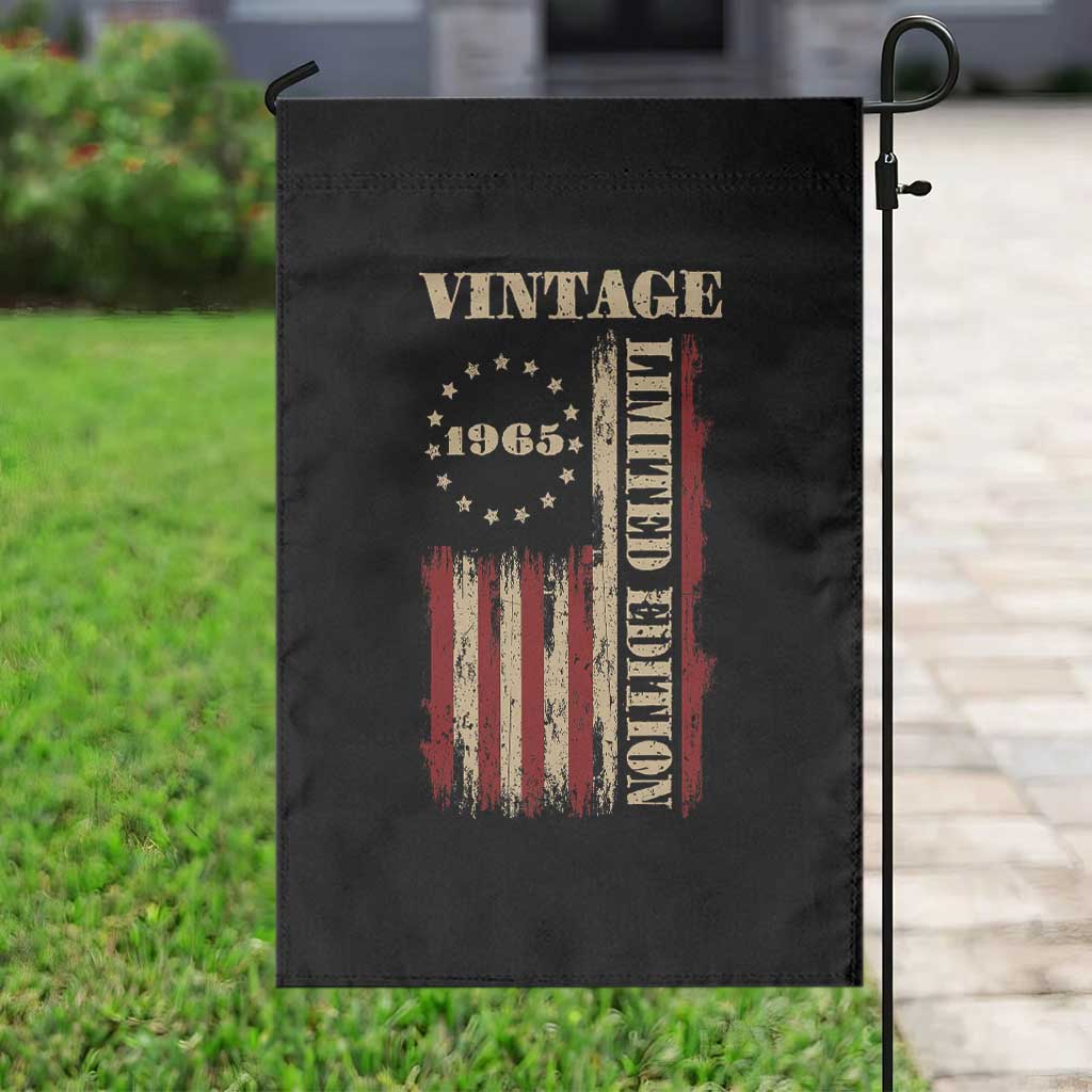 Vintage 1965 Birthday Garden Flag Retro American Flag Limited Edition