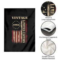 Vintage 1965 Birthday Garden Flag Retro American Flag Limited Edition