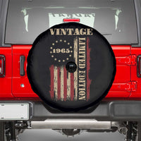 Vintage 1965 Birthday Spare Tire Cover Retro American Flag Limited Edition