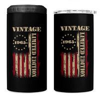 Vintage 1965 Birthday 4 in 1 Can Cooler Tumbler Retro American Flag Limited Edition
