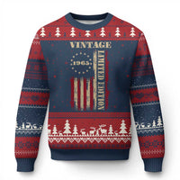 Vintage 1965 Birthday Ugly Christmas Sweater Retro American Flag Limited Edition