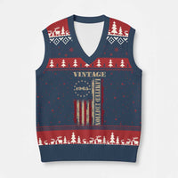 Vintage 1965 Birthday V-Neck Knit Sweater Vest Retro American Flag Limited Edition