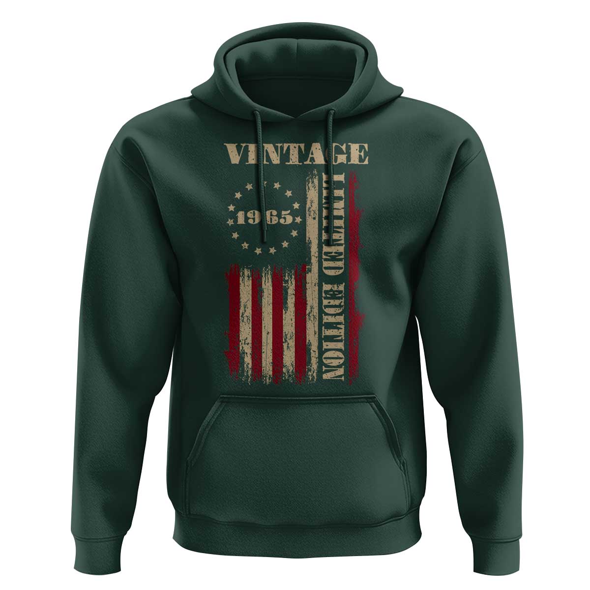 Vintage 1965 Birthday Hoodie Retro American Flag Limited Edition