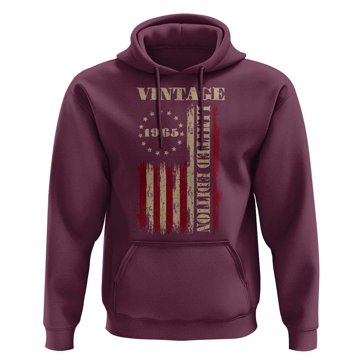 Vintage 1965 Birthday Hoodie Retro American Flag Limited Edition