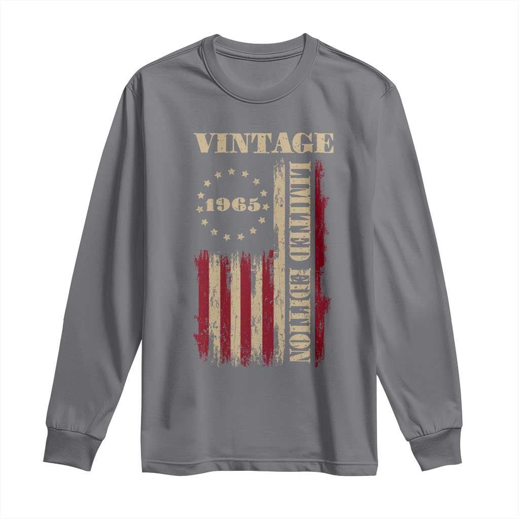 Vintage 1965 Birthday Long Sleeve Shirt Retro American Flag Limited Edition