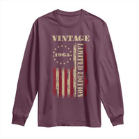 Vintage 1965 Birthday Long Sleeve Shirt Retro American Flag Limited Edition