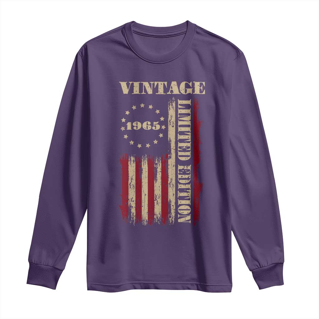 Vintage 1965 Birthday Long Sleeve Shirt Retro American Flag Limited Edition