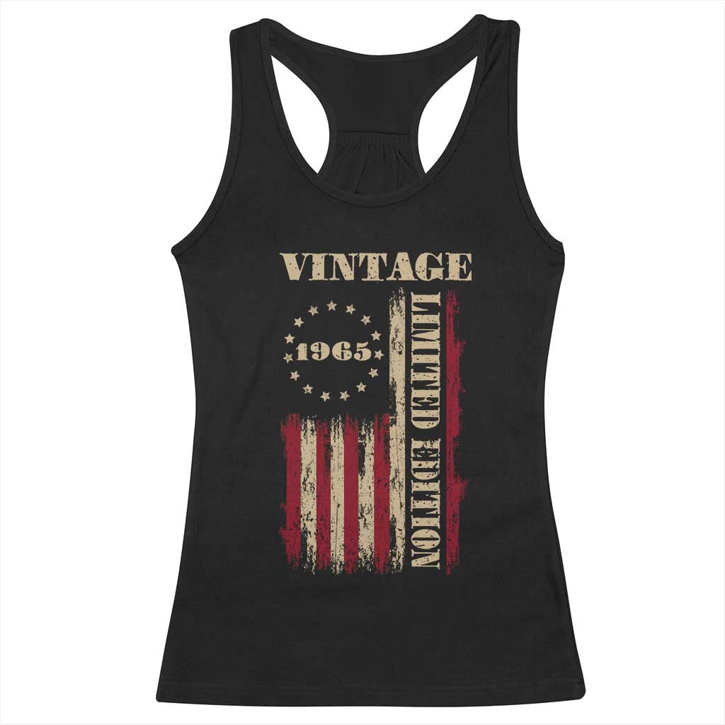 Vintage 1965 Birthday Racerback Tank Top Retro American Flag Limited Edition
