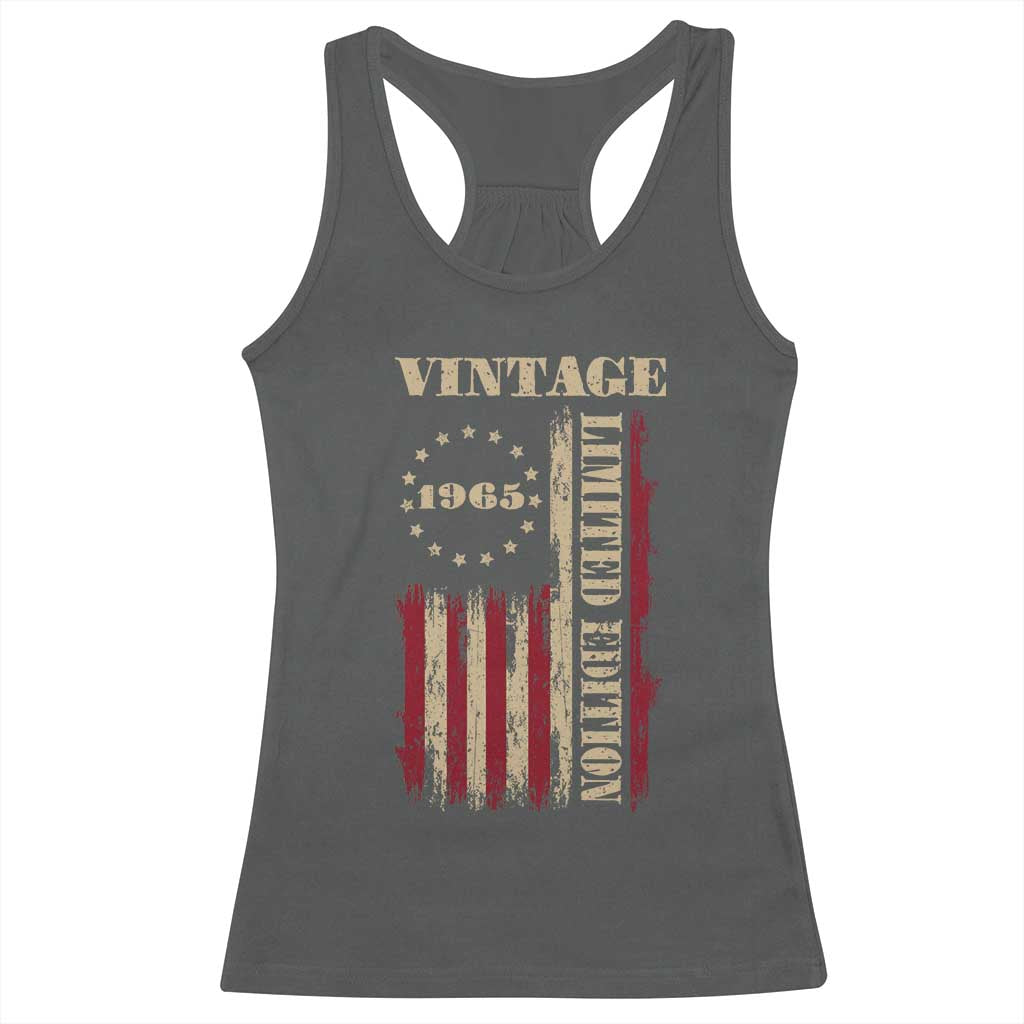 Vintage 1965 Birthday Racerback Tank Top Retro American Flag Limited Edition
