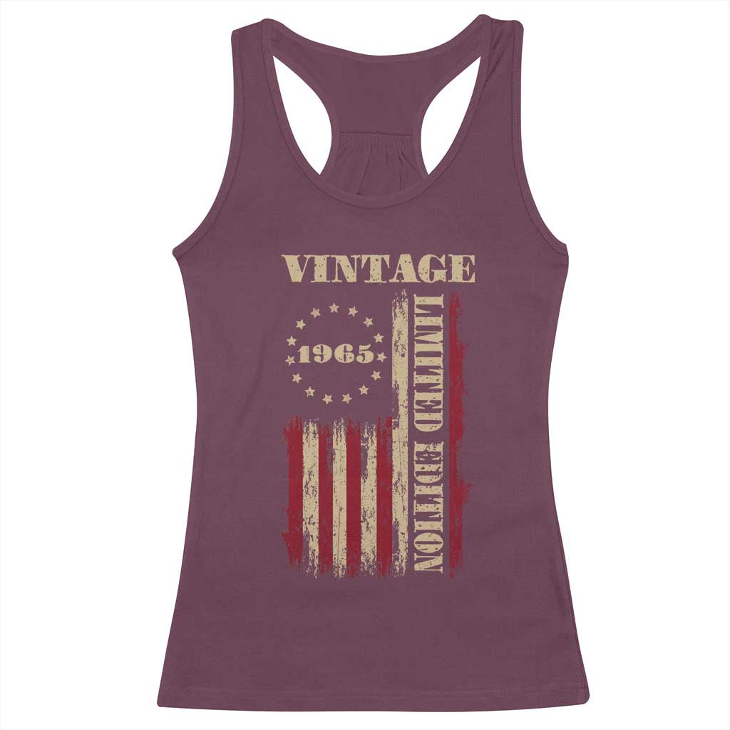 Vintage 1965 Birthday Racerback Tank Top Retro American Flag Limited Edition