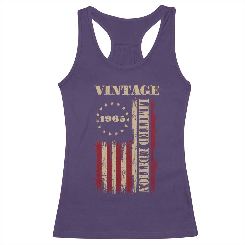 Vintage 1965 Birthday Racerback Tank Top Retro American Flag Limited Edition