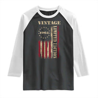 Vintage 1965 Birthday Raglan Shirt Retro American Flag Limited Edition