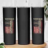 Vintage 1965 Birthday Skinny Tumbler Retro American Flag Limited Edition