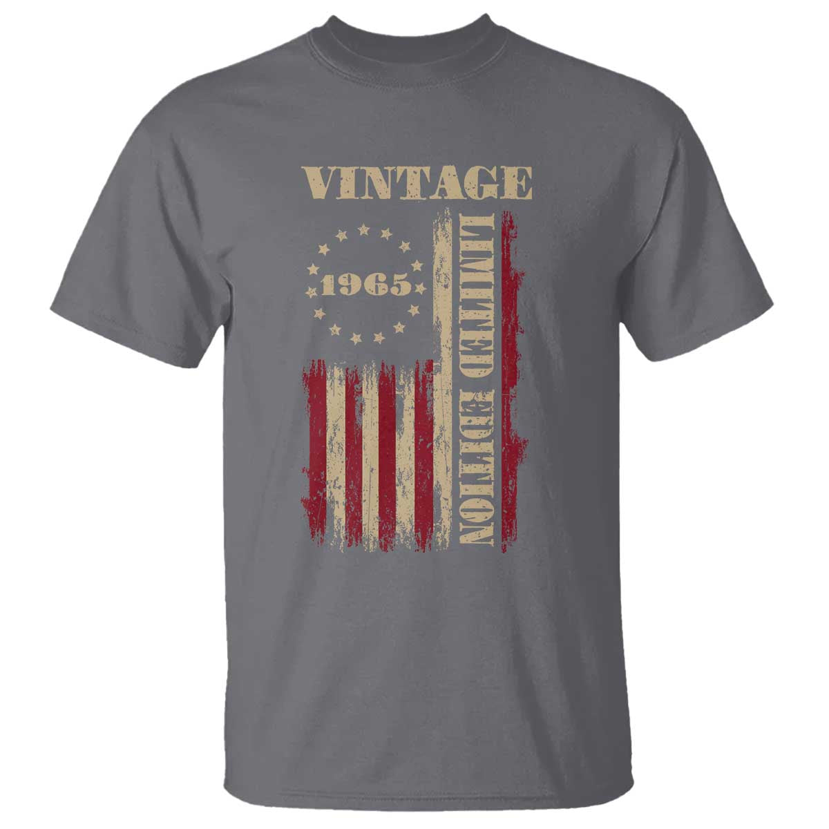 Vintage 1965 Birthday T Shirt Retro American Flag Limited Edition