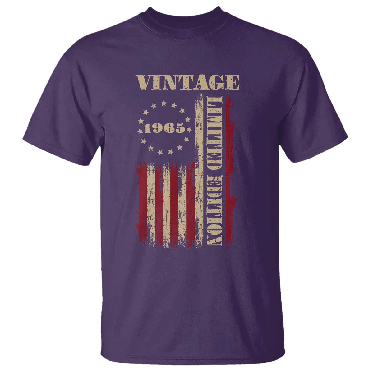 Vintage 1965 Birthday T Shirt Retro American Flag Limited Edition