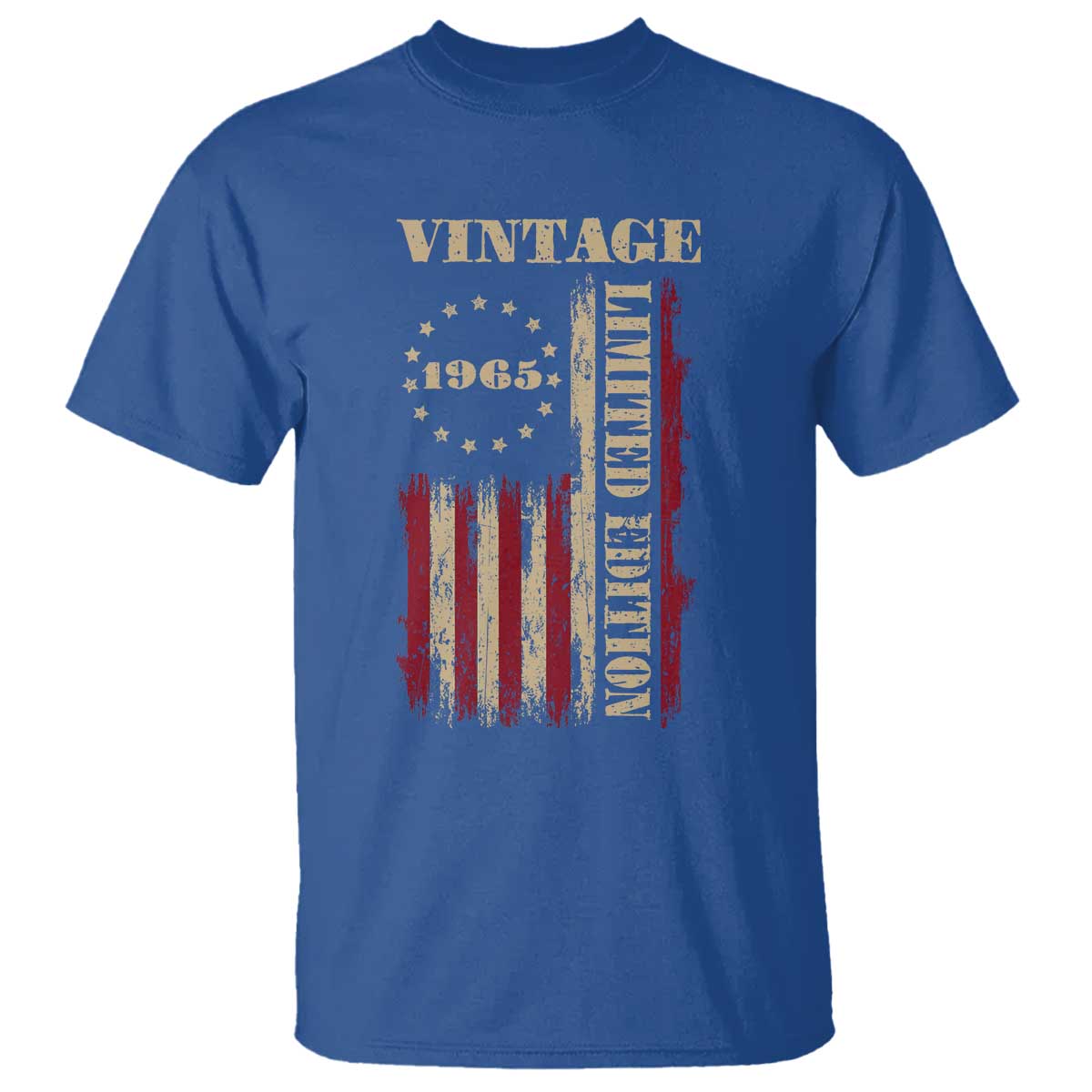 Vintage 1965 Birthday T Shirt Retro American Flag Limited Edition