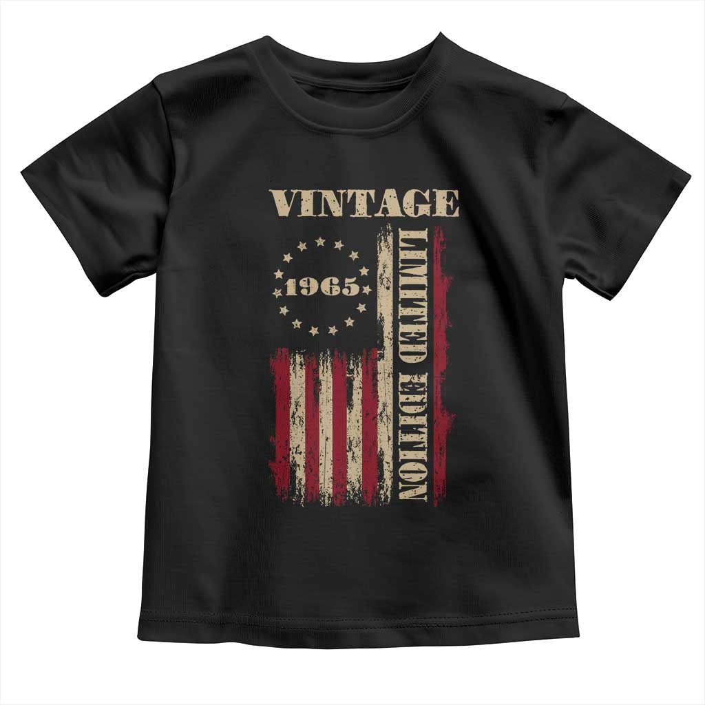 Vintage 1965 Birthday Toddler T Shirt Retro American Flag Limited Edition
