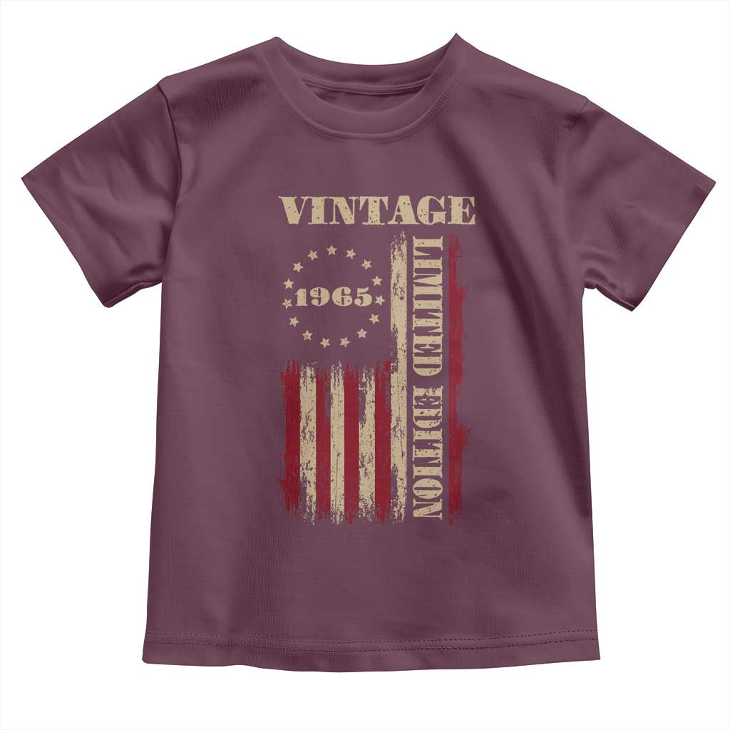 Vintage 1965 Birthday Toddler T Shirt Retro American Flag Limited Edition