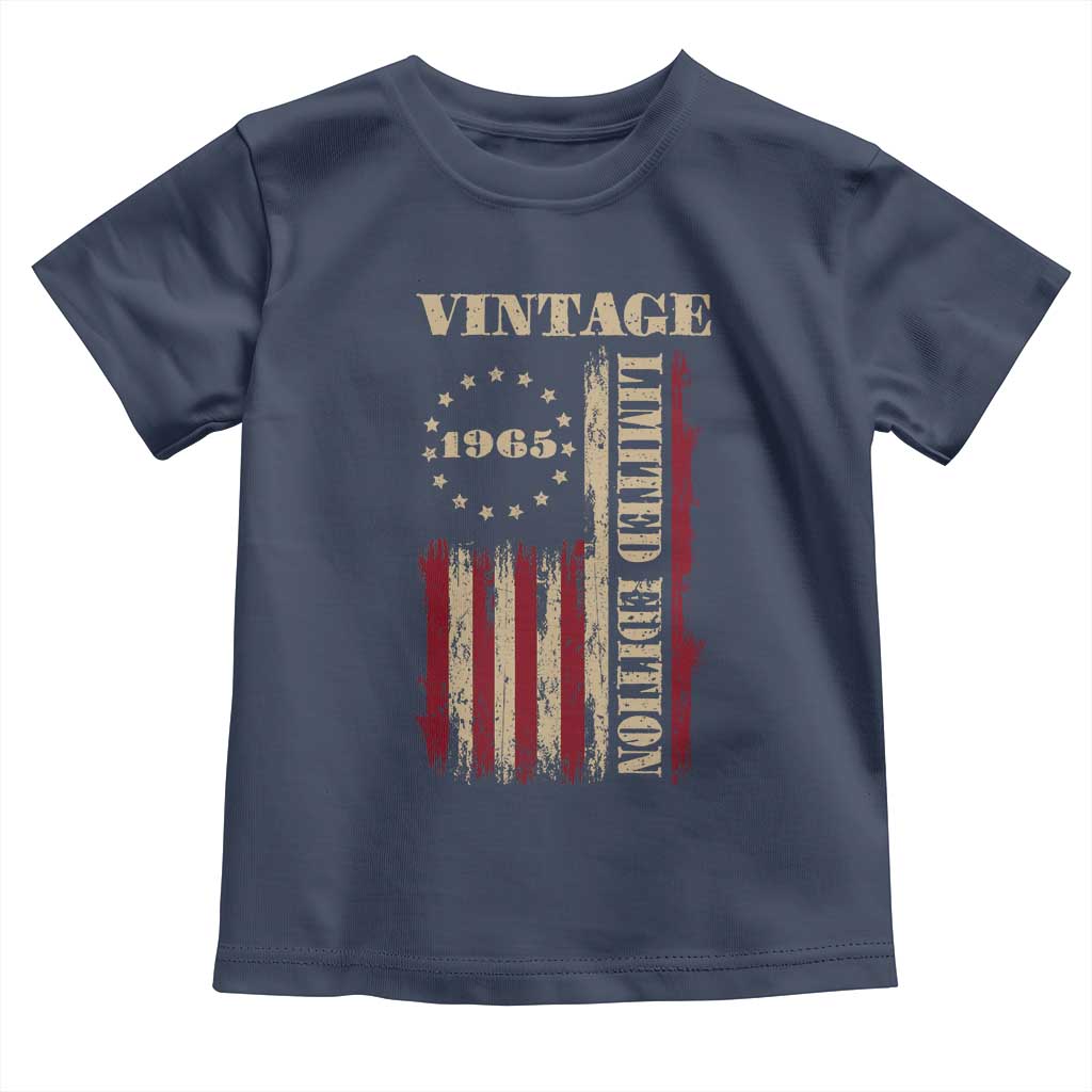 Vintage 1965 Birthday Toddler T Shirt Retro American Flag Limited Edition