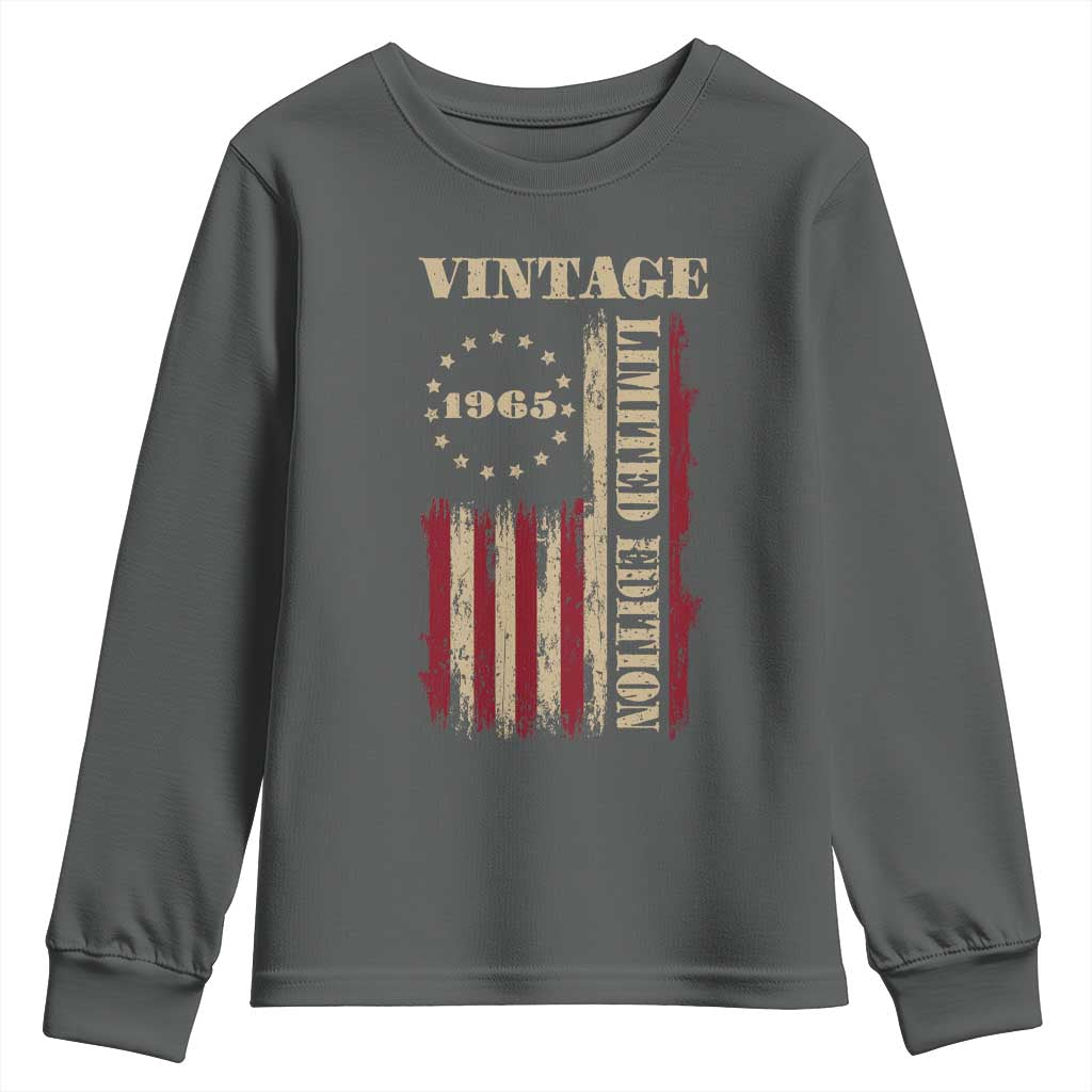 Vintage 1965 Birthday Youth Sweatshirt Retro American Flag Limited Edition