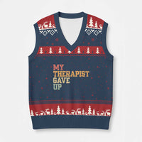 My Therapist Gave Up V-Neck Knit Sweater Vest