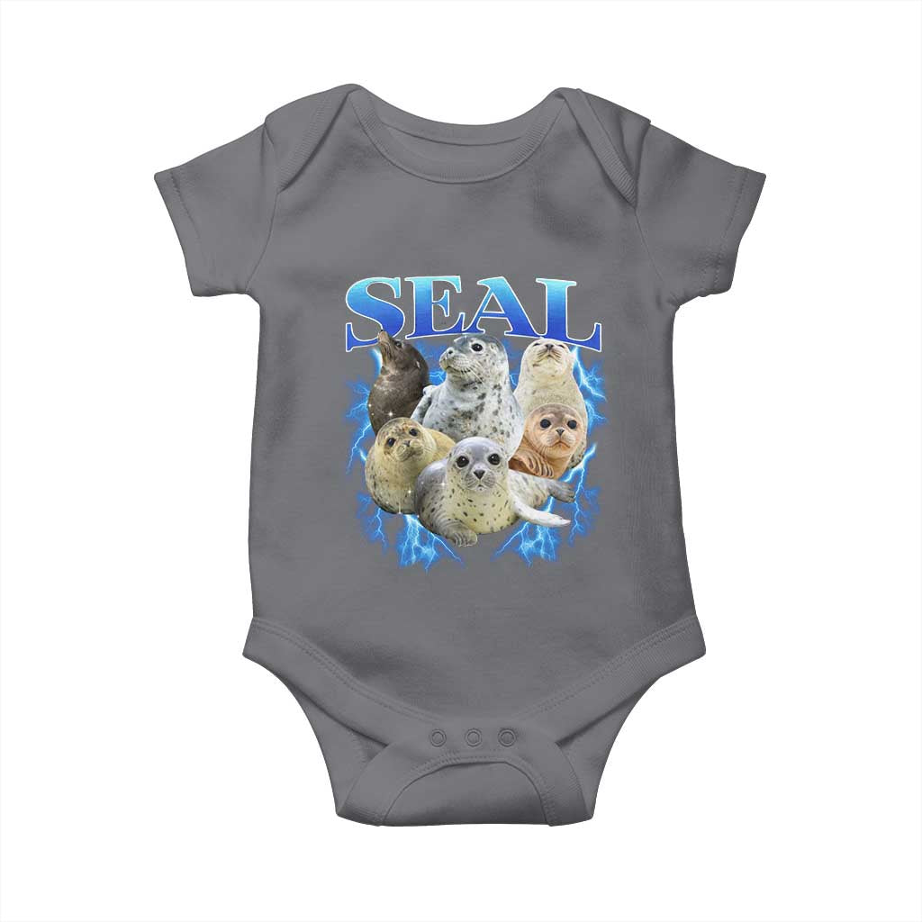 Baby Seals Baby Onesie Retro Sea Dog Bootleg Vintage Graphic 90s
