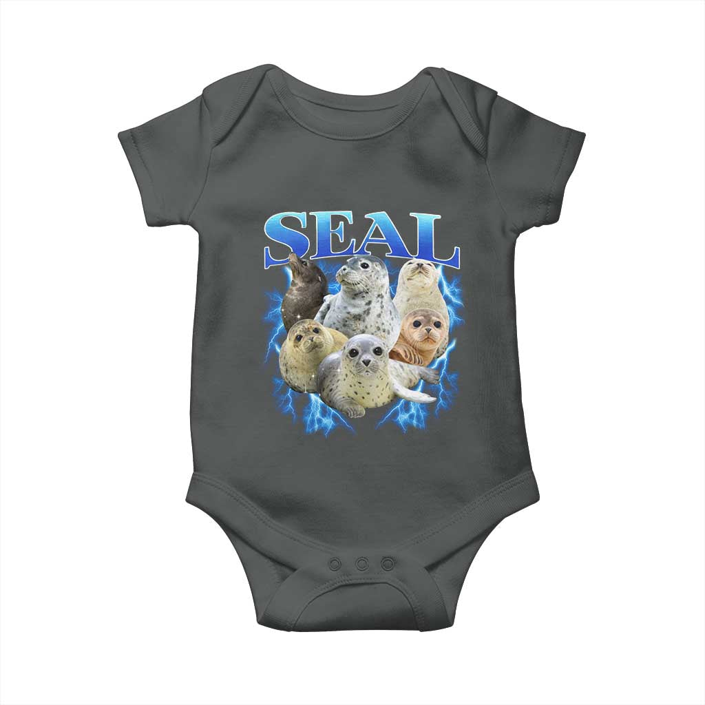 Baby Seals Baby Onesie Retro Sea Dog Bootleg Vintage Graphic 90s