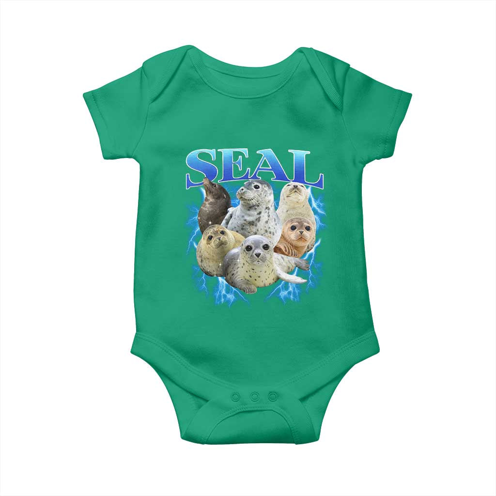 Baby Seals Baby Onesie Retro Sea Dog Bootleg Vintage Graphic 90s
