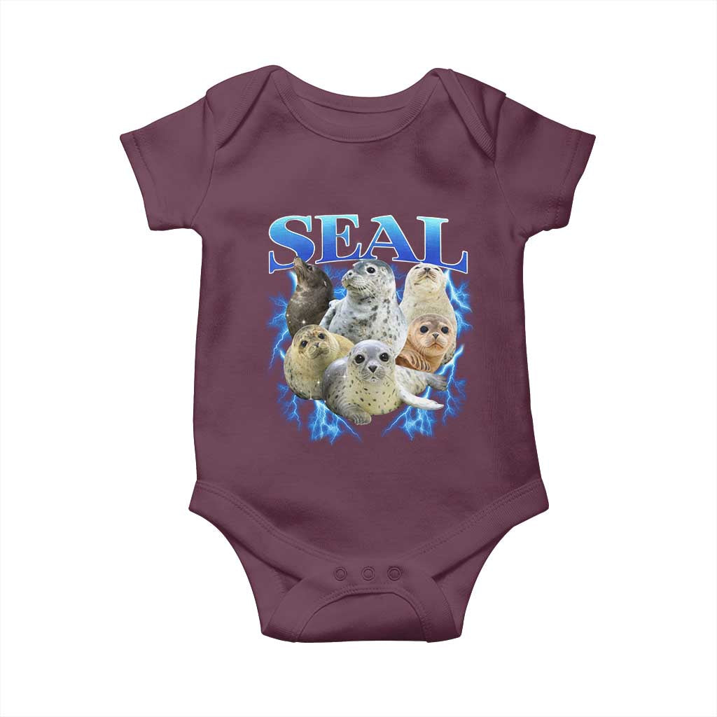 Baby Seals Baby Onesie Retro Sea Dog Bootleg Vintage Graphic 90s