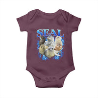 Baby Seals Baby Onesie Retro Sea Dog Bootleg Vintage Graphic 90s