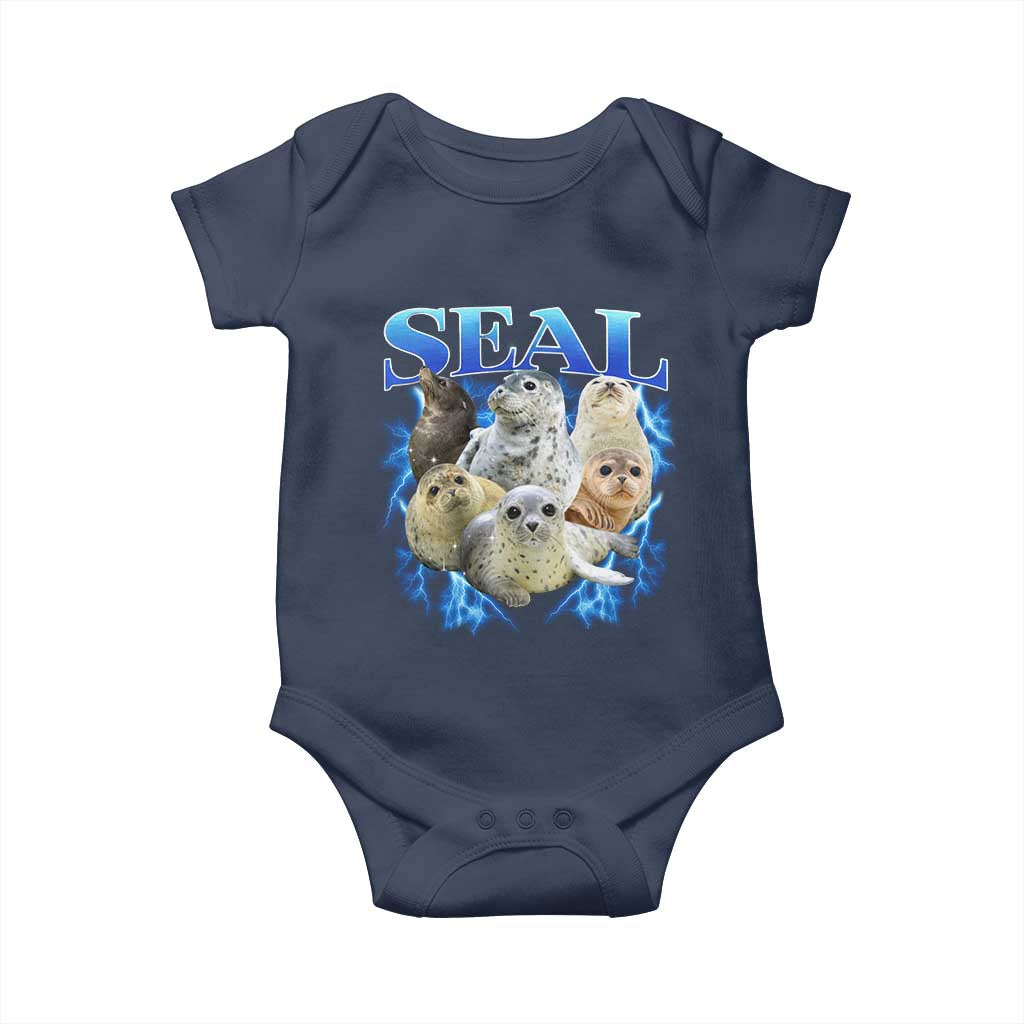 Baby Seals Baby Onesie Retro Sea Dog Bootleg Vintage Graphic 90s
