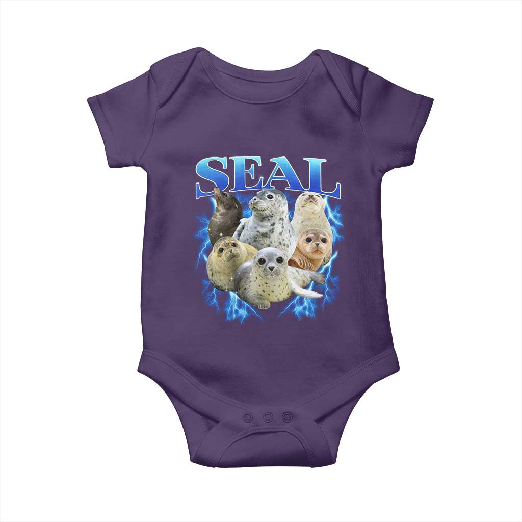 Baby Seals Baby Onesie Retro Sea Dog Bootleg Vintage Graphic 90s