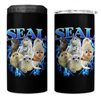 Baby Seals 4 in 1 Can Cooler Tumbler Retro Sea Dog Bootleg Vintage Graphic 90s