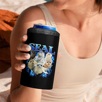Baby Seals 4 in 1 Can Cooler Tumbler Retro Sea Dog Bootleg Vintage Graphic 90s