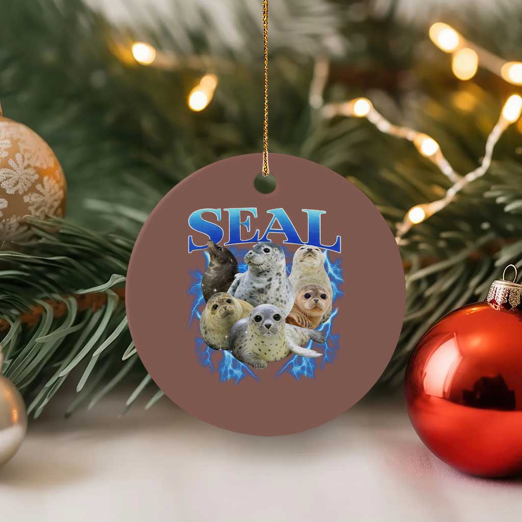 Baby Seals Ceramic Ornament Retro Sea Dog Bootleg Vintage Graphic 90s